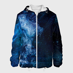 Куртка с капюшоном мужская Синий космос, цвет: 3D-белый