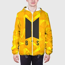 Куртка с капюшоном мужская BTS: Yellow Style, цвет: 3D-белый — фото 2