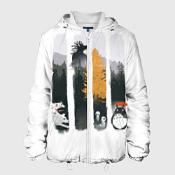 Куртка с капюшоном мужская Хранители Леса, цвет: 3D-белый