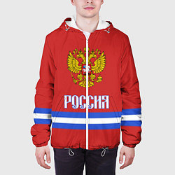 Куртка с капюшоном мужская Хоккей: Россия, цвет: 3D-белый — фото 2