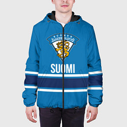 Куртка с капюшоном мужская Сборная Финляндии, цвет: 3D-черный — фото 2