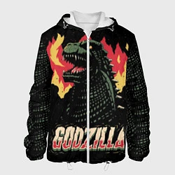 Куртка с капюшоном мужская Flame Godzilla, цвет: 3D-белый