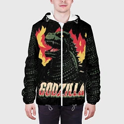 Куртка с капюшоном мужская Flame Godzilla, цвет: 3D-белый — фото 2