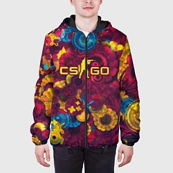 Куртка с капюшоном мужская CS GO Абстракция, цвет: 3D-черный — фото 2
