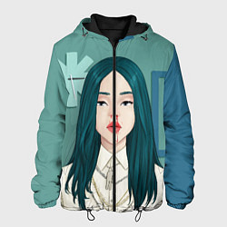 Куртка с капюшоном мужская Billie Eilish: Turquoise Hair, цвет: 3D-черный