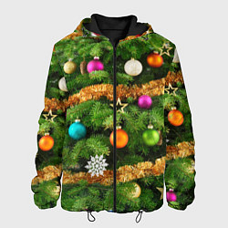 Куртка с капюшоном мужская Живая новогодняя ёлка, цвет: 3D-черный