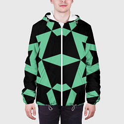 Куртка с капюшоном мужская Abstract zigzag pattern, цвет: 3D-белый — фото 2