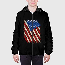 Куртка с капюшоном мужская Флаг, цвет: 3D-черный — фото 2