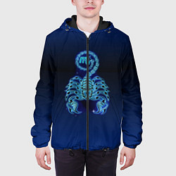 Куртка с капюшоном мужская Знаки Зодиака Скорпион, цвет: 3D-черный — фото 2