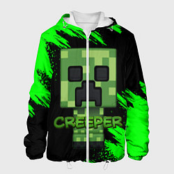 Куртка с капюшоном мужская MINECRAFT CREEPER, цвет: 3D-белый