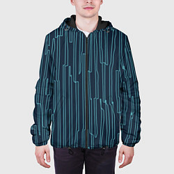 Куртка с капюшоном мужская Стильный узор, цвет: 3D-черный — фото 2