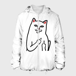Куртка с капюшоном мужская Meme Cat, цвет: 3D-белый