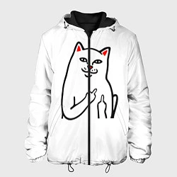 Куртка с капюшоном мужская Meme Cat, цвет: 3D-черный
