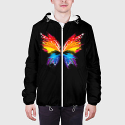 Куртка с капюшоном мужская Бабочка, цвет: 3D-белый — фото 2