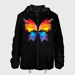 Куртка с капюшоном мужская Бабочка, цвет: 3D-черный