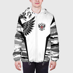 Куртка с капюшоном мужская Камуфляж Россия, цвет: 3D-белый — фото 2
