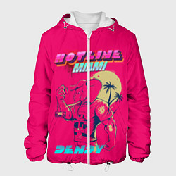 Куртка с капюшоном мужская Hotline Miami, цвет: 3D-белый