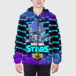 Куртка с капюшоном мужская Brawl stars leon оборотень, цвет: 3D-черный — фото 2