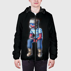 Куртка с капюшоном мужская CountryHumans - Россия, цвет: 3D-черный — фото 2