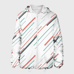 Куртка с капюшоном мужская Геометрический стиль, цвет: 3D-белый