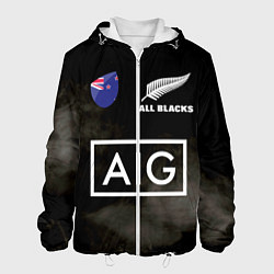 Куртка с капюшоном мужская ALL BLACKS, цвет: 3D-белый