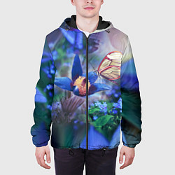 Куртка с капюшоном мужская Бабочка, цвет: 3D-черный — фото 2
