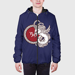 Куртка с капюшоном мужская Козерог Знак Зодиака, цвет: 3D-черный — фото 2