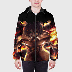 Куртка с капюшоном мужская АТАКА ТИТАНОВ спина, цвет: 3D-черный — фото 2