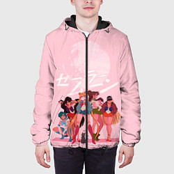 Куртка с капюшоном мужская PINK SAILOR MOON, цвет: 3D-черный — фото 2