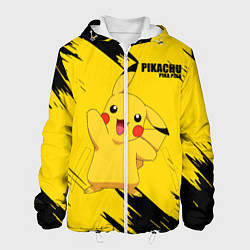 Куртка с капюшоном мужская PIKACHU: PIKA PIKA, цвет: 3D-белый