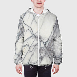 Куртка с капюшоном мужская Мрамор, цвет: 3D-белый — фото 2