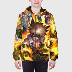 Куртка с капюшоном мужская MY HERO ACADEMIA пламя, цвет: 3D-черный — фото 2