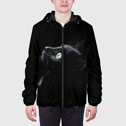 Куртка с капюшоном мужская Кот, цвет: 3D-черный — фото 2