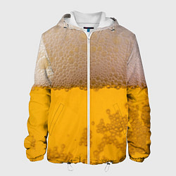 Куртка с капюшоном мужская Пиво, цвет: 3D-белый
