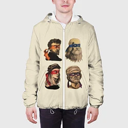 Куртка с капюшоном мужская Настоящие Черепашки, цвет: 3D-белый — фото 2