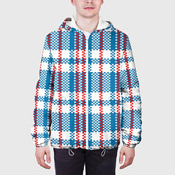 Куртка с капюшоном мужская Текстура Сумка Челнока, цвет: 3D-белый — фото 2