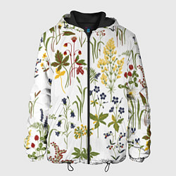 Куртка с капюшоном мужская Flowers, цвет: 3D-черный