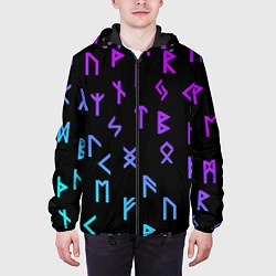 Куртка с капюшоном мужская РУНЫ, цвет: 3D-черный — фото 2