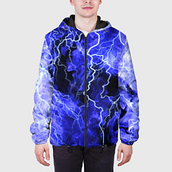 Куртка с капюшоном мужская МОЛНИЯ BLUE, цвет: 3D-черный — фото 2