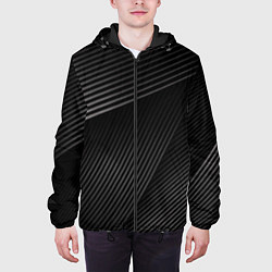 Куртка с капюшоном мужская МЕТАЛЛИЧЕСКИЕ ПОЛОСЫ, цвет: 3D-черный — фото 2
