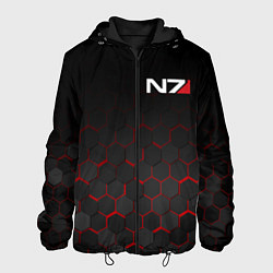 Куртка с капюшоном мужская MASS EFFECT N7, цвет: 3D-черный