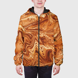 Куртка с капюшоном мужская Капучино, цвет: 3D-черный — фото 2
