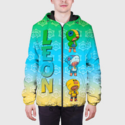 Куртка с капюшоном мужская Brawl Stars Leon Trio, цвет: 3D-черный — фото 2