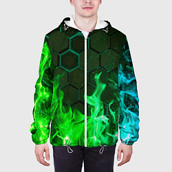 Куртка с капюшоном мужская Fire, цвет: 3D-белый — фото 2
