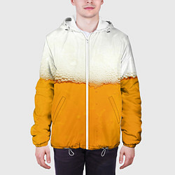 Куртка с капюшоном мужская Я ПИВО!, цвет: 3D-белый — фото 2