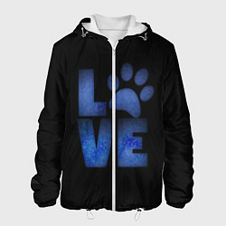Куртка с капюшоном мужская Любовь к собакам и животным, цвет: 3D-белый