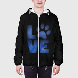Куртка с капюшоном мужская Любовь к собакам и животным, цвет: 3D-белый — фото 2