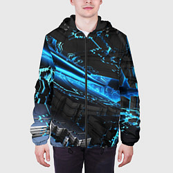 Куртка с капюшоном мужская DIGITAL ABSTRACT, цвет: 3D-черный — фото 2