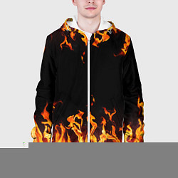Куртка с капюшоном мужская FIRE ОГОНЬ, цвет: 3D-белый — фото 2