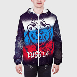 Куртка с капюшоном мужская Russia Bear, цвет: 3D-белый — фото 2